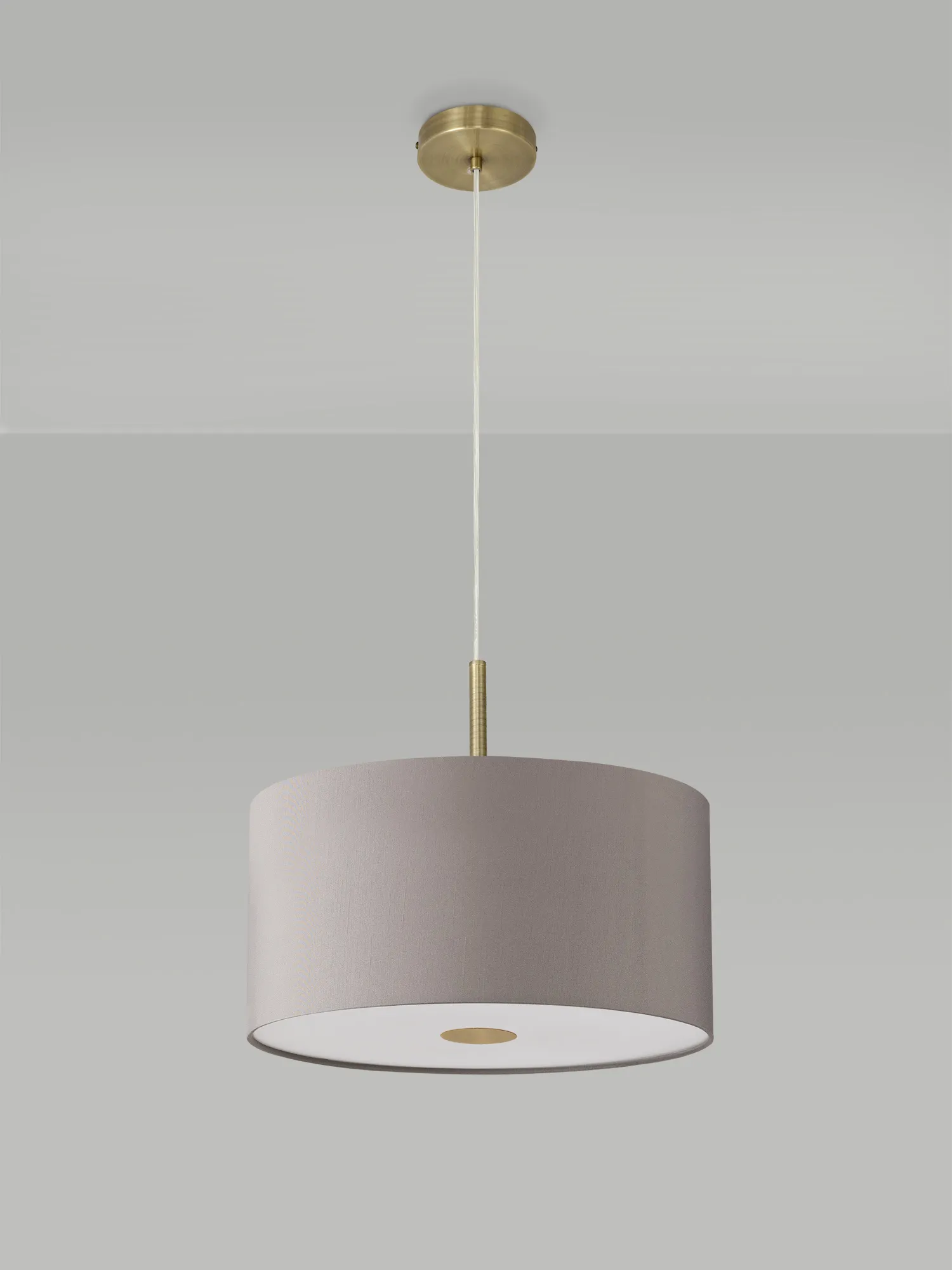 Baymont 40cm 5 Light Pendant Antique Brass, Grey/White, Frosted Diffuser DK0516  Deco Baymont AB GR